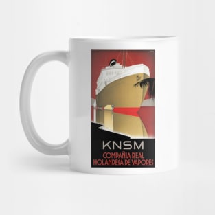 Vintage Travel Poster The Netherlands KNSM Mug